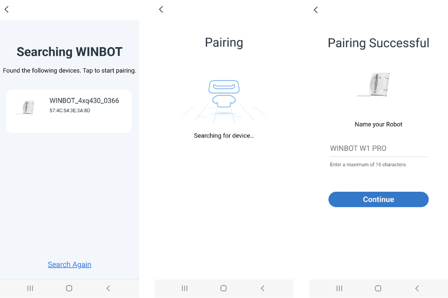 In der Ecovacs Home Handy-App werden einige Einrichtungshinweise angezeigt.